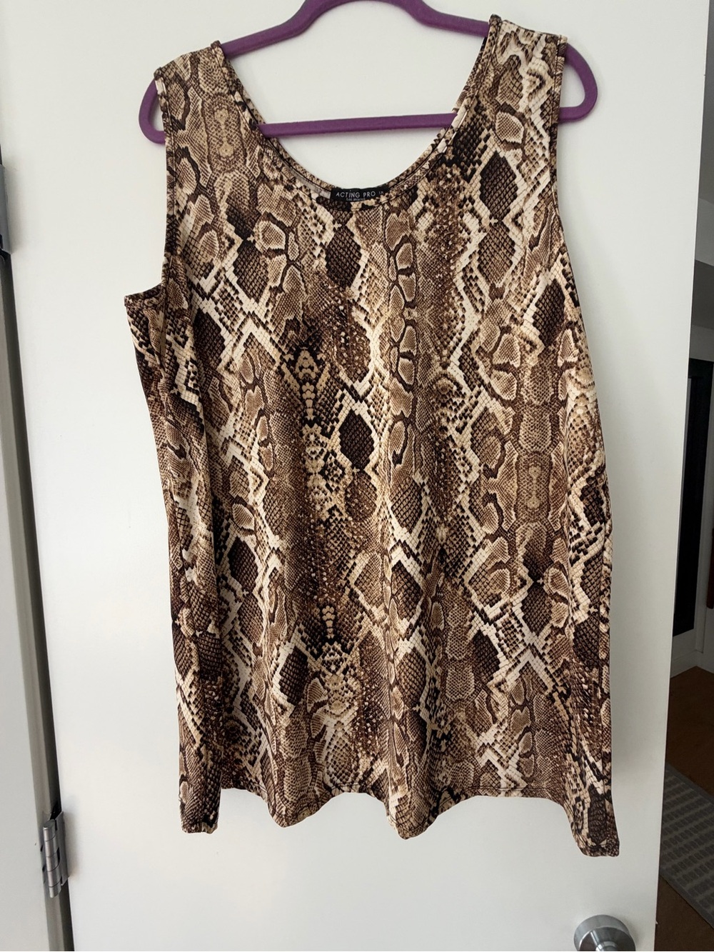 Acting Pro Brown Snake Print Sleeveless Skirt
